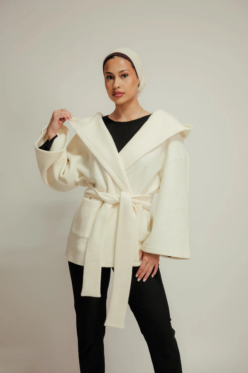 Sofia Coatigan by Mondo The Label in a neutral knit